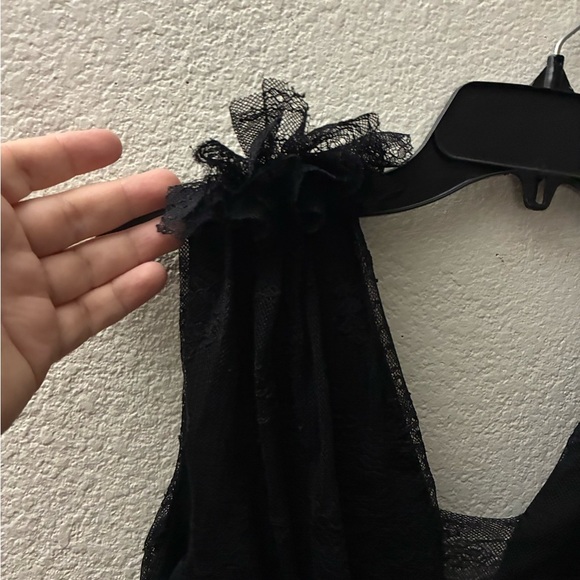 🆕Fate Chic Black Ruffled Lace Mini Dress Black XS🆕 - Picture 6 of 16